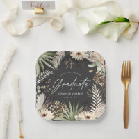 Graduate moderne Pampas Gras schwarz elegant
