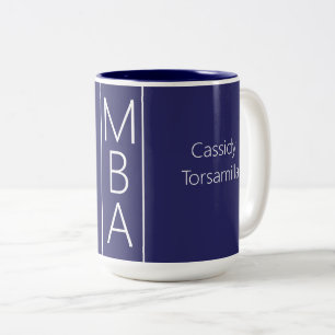 Graduate Name Blue MBA Zweifarbige Tasse