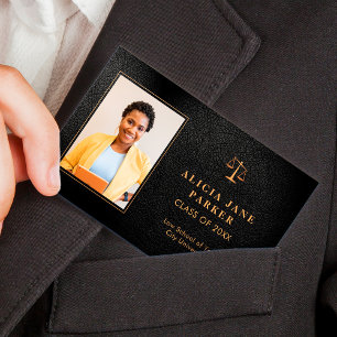 Graduate Name Law School Abschluss Foto Visitenkarte