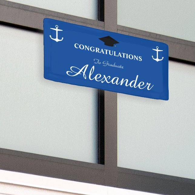 Graduate Navy Style mit Anker Banner (Draußen Gebäude)