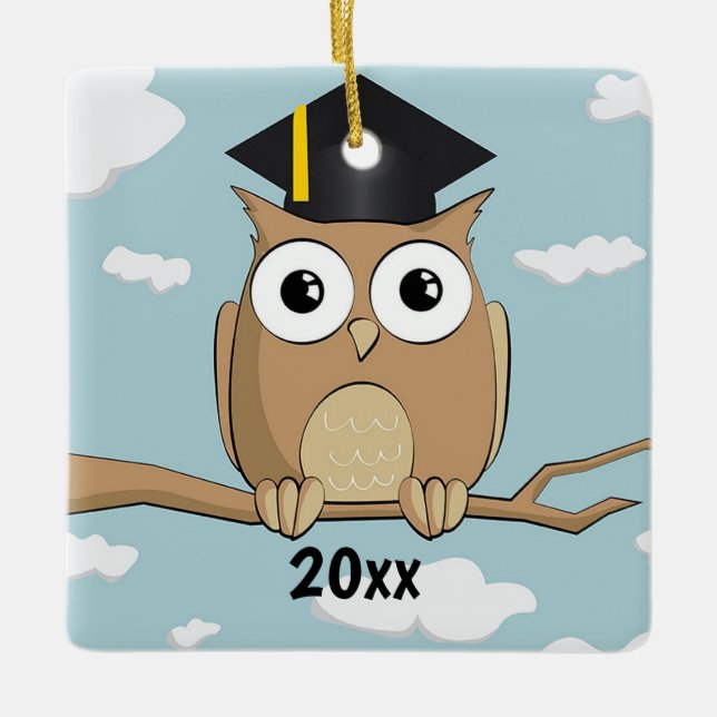Graduate Owl Metal Ornament (Vorderseite)