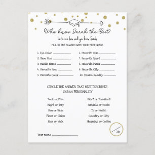 Graduate Party Game, Know the Graduate Game, Postkarte