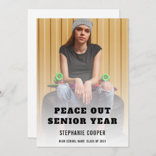 Graduate Peace Out Senior Year Abschluss Ankündigung