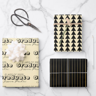 Graduate Personalisiert Script Modern Geschenkpapier Set