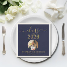 Graduate Photo Class of 2026 Blue Gold Party