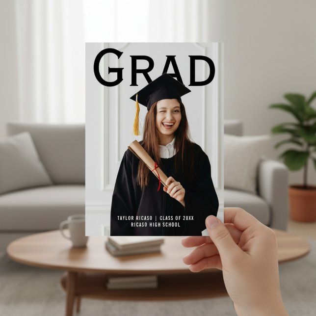 Graduate Photo Follow Instructions Personalized  Einladung (Graduate Photo Template Personalized Fun invite cards from Ricaso - Read instructions)