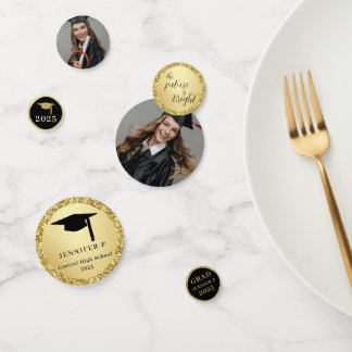 Graduate Photo Glitter Gold Novelty Graduation Konfetti