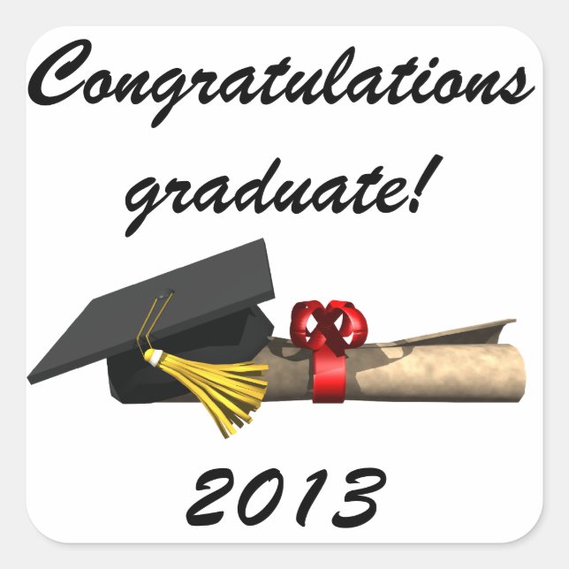 Graduate Quadratischer Aufkleber (Vorderseite)