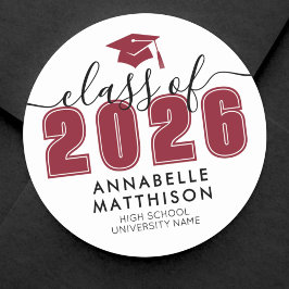 Graduate Red Abschluss Runder Aufkleber