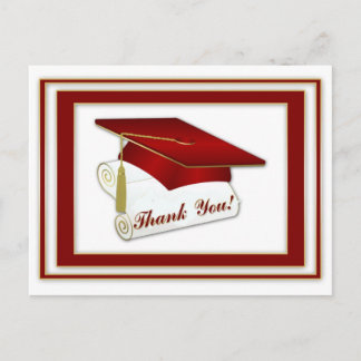 Graduate Red Vielen Dank Postcard Postkarte