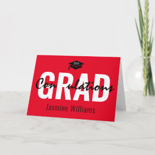 Graduate Schwarz-weiße Gradulation Karte