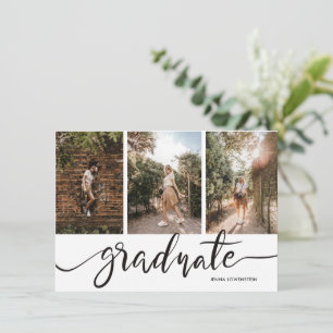 Graduate Script Drei Fotos Graduierungsparty Invi Einladung