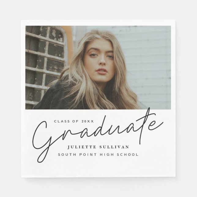 Graduate Script Foto Graduate Party Serviette (Vorderseite)