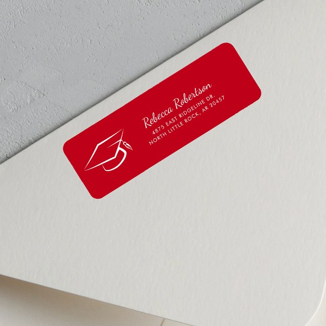 Graduate Script Minimalistische Rücksendeadresse (Graduation 2025 Typography Return Address Label)