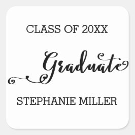 Graduate Script - Square Sticker