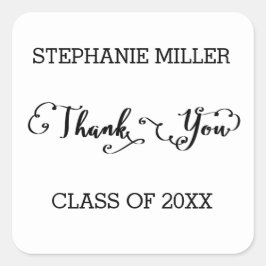 Graduate Script Vielen Dank - Square Sticker