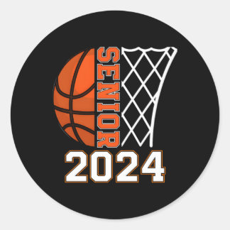 Graduate Senior Class 2024 Abschluss Basketball P Runder Aufkleber
