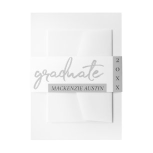 Graduate Silver Script   Trendy Imitats Metallic Einladungsbanderole