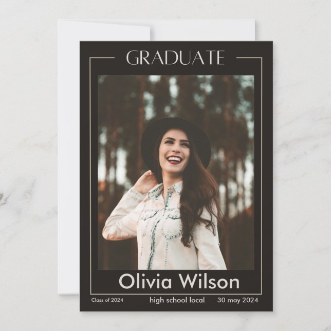 Graduate Simple Foto Ankündigung (Vorderseite)