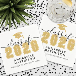 Graduate Simple Gold Abschluss Serviette