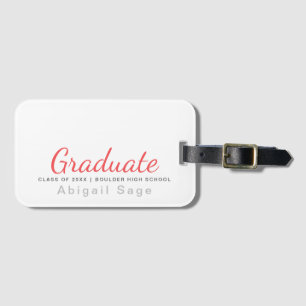 Graduate Simple Modern Minimalistisch Abschluss Gepäckanhänger