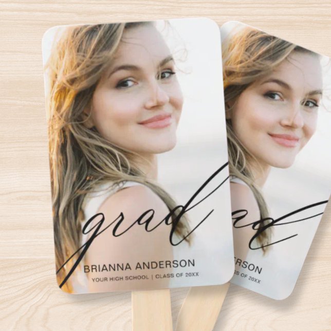 Graduate Simple Modern Script Minimalistisch Foto Fächer (Von Creator hochgeladen)