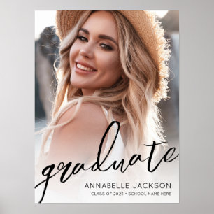 Graduate Simple Script Foto Graduation Party Signi Poster