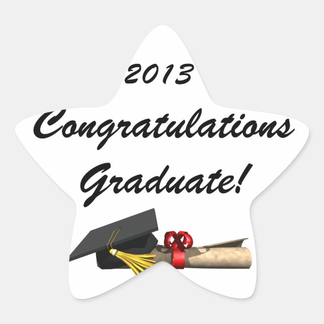 Graduate Stern-Aufkleber (Vorderseite)