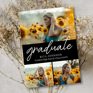 Graduate Stylish 4 Foto High School Abschluss Einladung