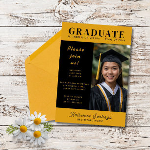 Graduate Stylish Magazine Cover Inspiriertes Foto Einladung