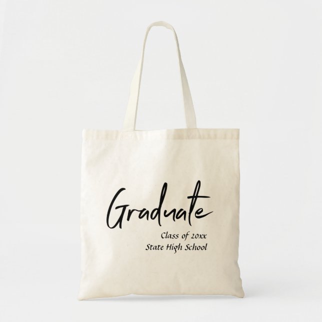 Graduate-Tasche mit Monogramm und Name Tragetasche (Vorne)