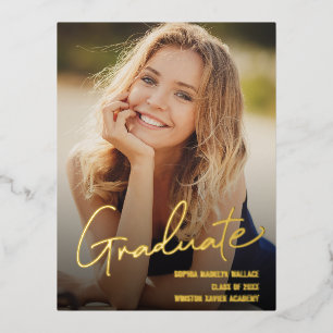 Graduate Trendy Script Overlay Benutzerdefiniertes Folien Feiertagspostkarte