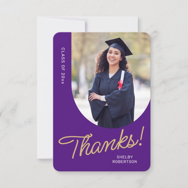 Graduate Vielen Dank, dass Sie Script Arch Foto Dankeskarte (Vorderseite)