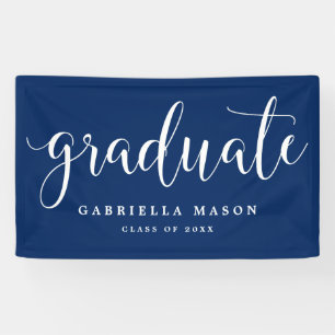 Graduate White Script Benutzerdefinierte Hinterg Banner