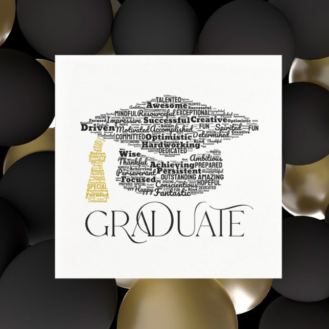 Graduate Words Graduation Cap Party Serviette (Von Creator hochgeladen)