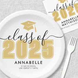 Graduate Yellow Graduation Party Pappteller