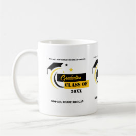 Graduate Yellow Schwarz-weiß Abschluss Classic Kaffeetasse