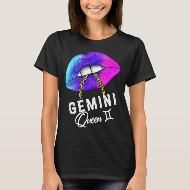 Graduated Purple Blue Gemini Queen May or June Wom T-Shirt (Vorderseite)