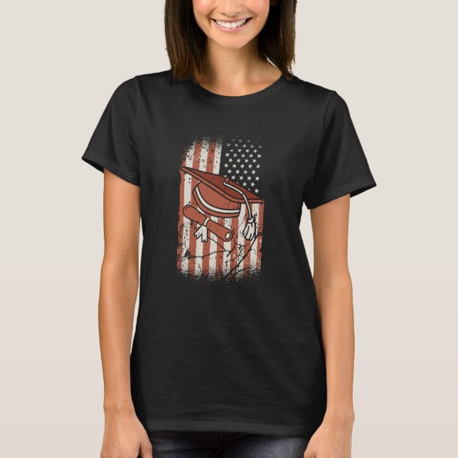 Graduated us flag Graduate Graduation  2 T-Shirt (Vorderseite)