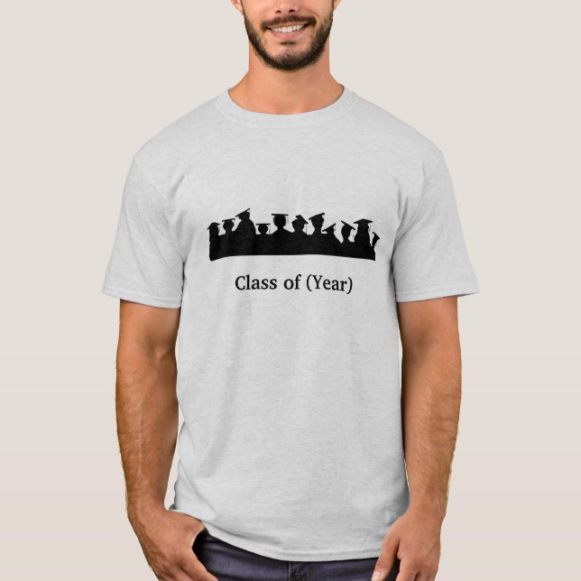 Graduates Silhouetten Tshirt Anpassen das Jahr! (Vorderseite)