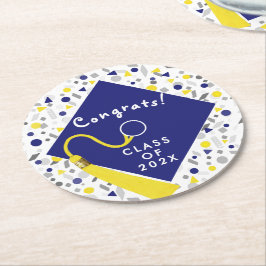 Graduation 2026 Congrats Runder Pappuntersetzer