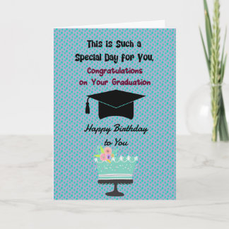 Graduation and Birthday Card Same Day for Boy Karte