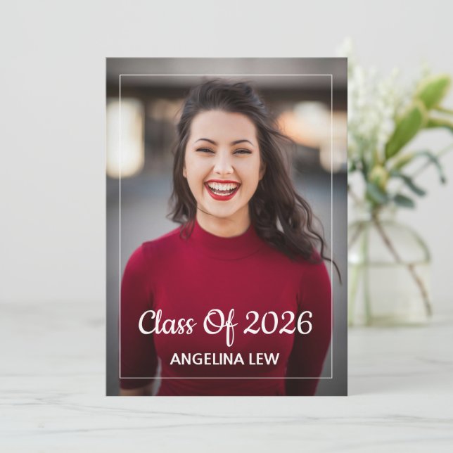 Graduation Announcement Card Template Ankündigung (Stehend Vorderseite)