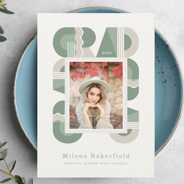 Graduation announcement class of 2026 sage green ankündigung (Von Creator hochgeladen)