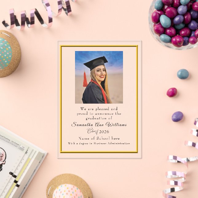 Graduation Announcement College acrylic card Acryleinladungen (Insitu (Feier))
