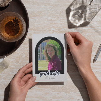 Graduation Announcement from University with Photo Karte
