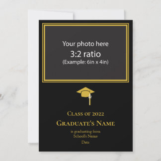 Graduation Announcement w/ Mortarboard(Gold Theme) Einladung