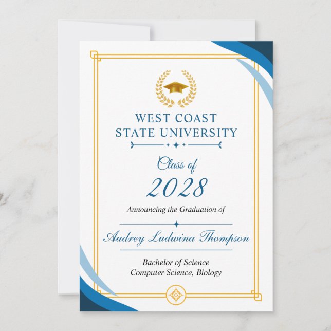 Graduation Announcements Without Photo Ankündigung (Vorderseite)