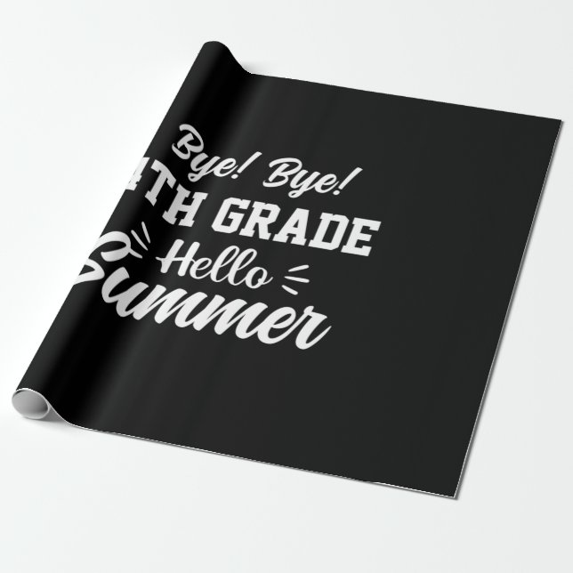 Graduation Art | 4th Grade Hello Summer Geschenkpapier (Ungerollt)