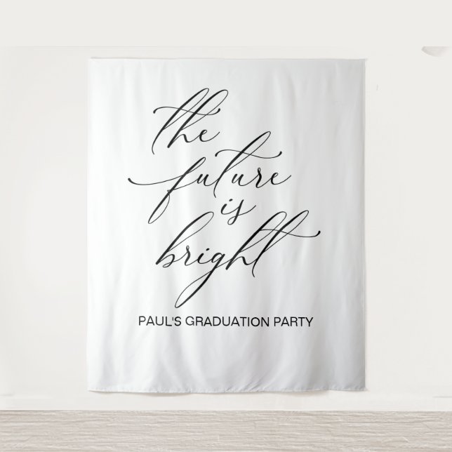 GRADUATION BACKDROP BANNER THE FUTURE IS BRIGHT WANDTEPPICH (Vorderseite)